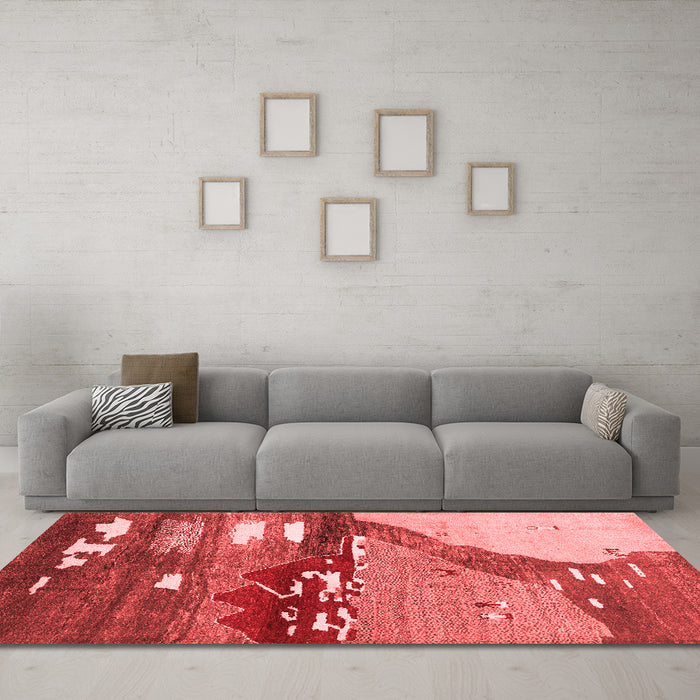Contemporary Red Washable Rugs