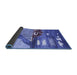 Sideview of Abstract Blue Contemporary Rug, con1009blu