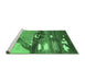 Sideview of Machine Washable Abstract Emerald Green Contemporary Area Rugs, wshcon1009emgrn