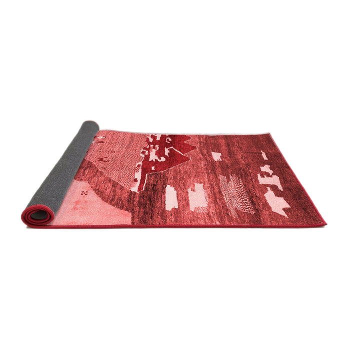 Abstract Red Contemporary Area Rugs