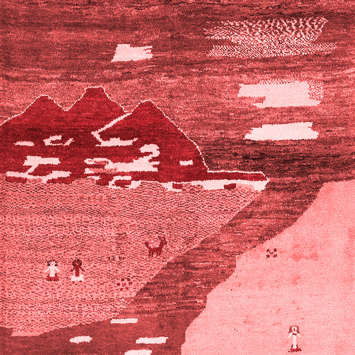 Abstract Red Contemporary Area Rugs