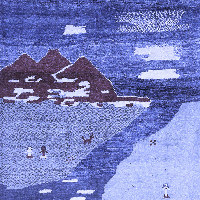 Machine Washable Abstract Blue Contemporary Rug, wshcon1009blu