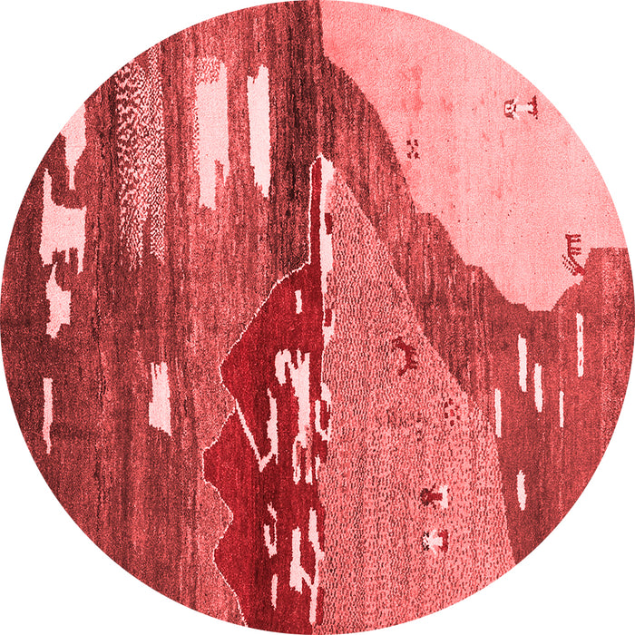 Machine Washable Abstract Red Contemporary Rug, wshcon1009red