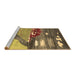Sideview of Machine Washable Abstract Brown Contemporary Rug, wshcon1009brn