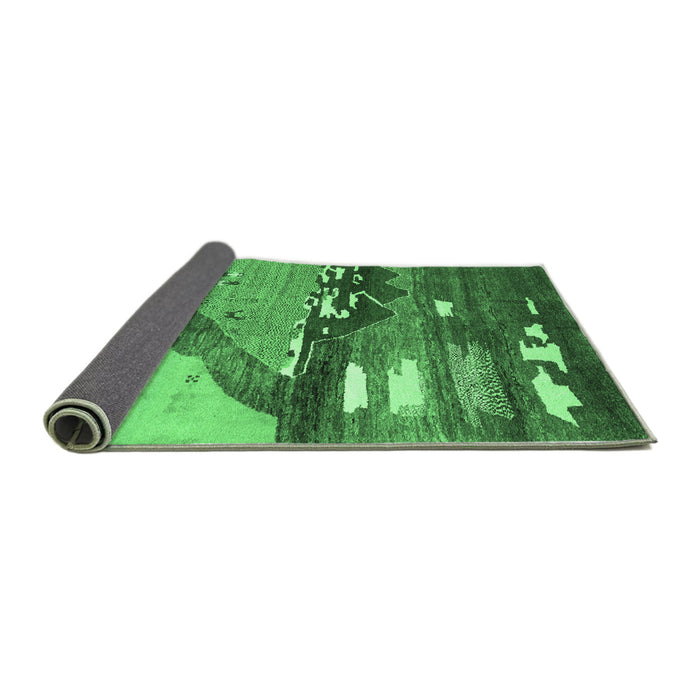 Sideview of Abstract Emerald Green Contemporary Rug, con1009emgrn