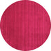 Round Abstract Pink Contemporary Rug, con100pnk