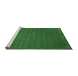 Sideview of Machine Washable Abstract Emerald Green Contemporary Area Rugs, wshcon100emgrn
