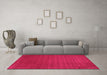 Machine Washable Abstract Pink Contemporary Rug in a Living Room, wshcon100pnk