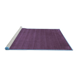 Sideview of Machine Washable Abstract Blue Contemporary Rug, wshcon100blu