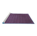 Sideview of Machine Washable Abstract Blue Contemporary Rug, wshcon100blu