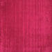 Square Machine Washable Abstract Pink Contemporary Rug, wshcon100pnk