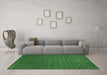 Machine Washable Abstract Emerald Green Contemporary Area Rugs in a Living Room,, wshcon100emgrn