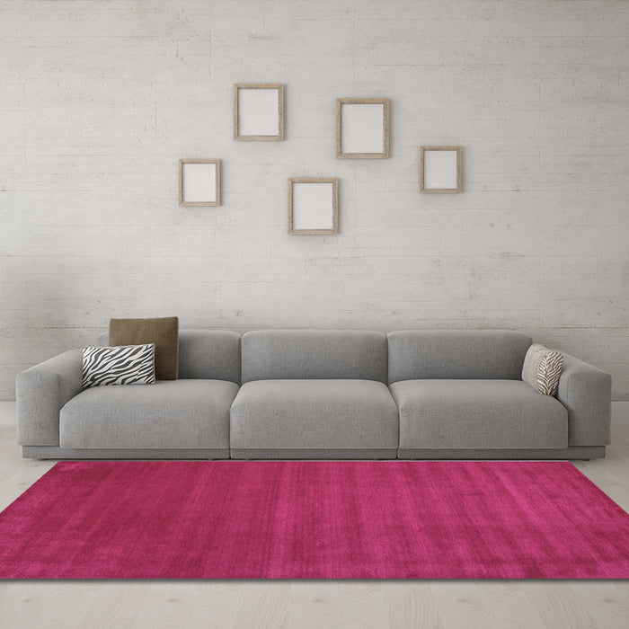 Machine Washable Abstract Purple Contemporary Area Rugs in a Living Room, wshcon100pur