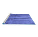 Sideview of Machine Washable Abstract Blue Contemporary Rug, wshcon1010blu