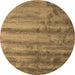 Round Abstract Brown Contemporary Rug, con1010brn