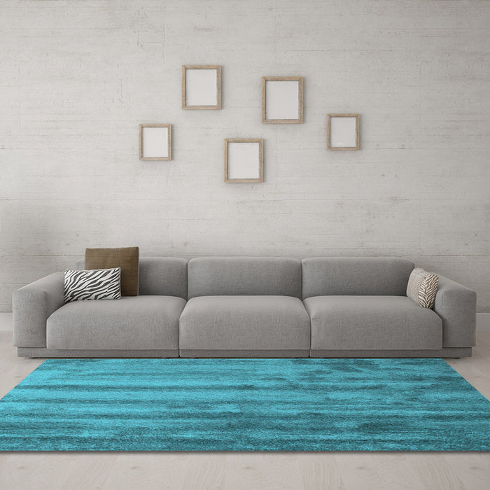 Machine Washable Abstract Light Blue Contemporary Rug in a Living Room, wshcon1010lblu