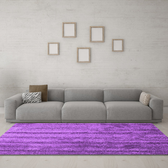 Machine Washable Abstract Purple Contemporary Area Rugs in a Living Room, wshcon1010pur
