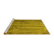 Sideview of Machine Washable Abstract Yellow Contemporary Rug, wshcon1010yw