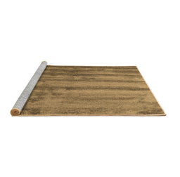 Sideview of Machine Washable Abstract Brown Contemporary Rug, wshcon1010brn
