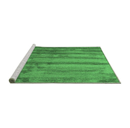 Sideview of Machine Washable Abstract Emerald Green Contemporary Area Rugs, wshcon1010emgrn