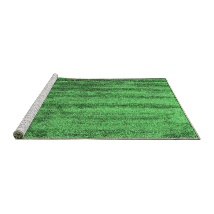 Sideview of Machine Washable Abstract Emerald Green Contemporary Area Rugs, wshcon1010emgrn