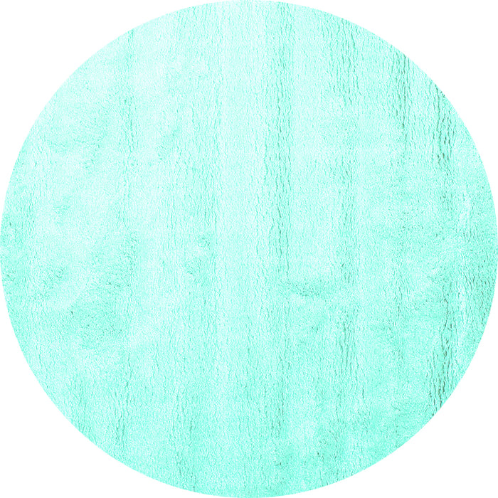 Round Solid Turquoise Modern Rug, con1011turq