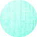 Round Solid Turquoise Modern Rug, con1011turq