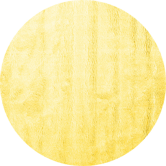 Round Solid Yellow Modern Rug, con1011yw