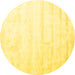 Round Solid Yellow Modern Rug, con1011yw