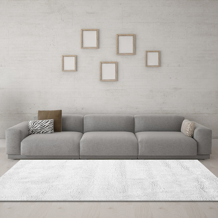 Machine Washable Solid Gray Modern Rug in a Living Room,, wshcon1011gry