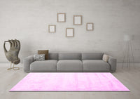 Machine Washable Solid Pink Modern Rug, wshcon1011pnk