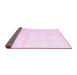 Sideview of Solid Pink Modern Rug, con1011pnk