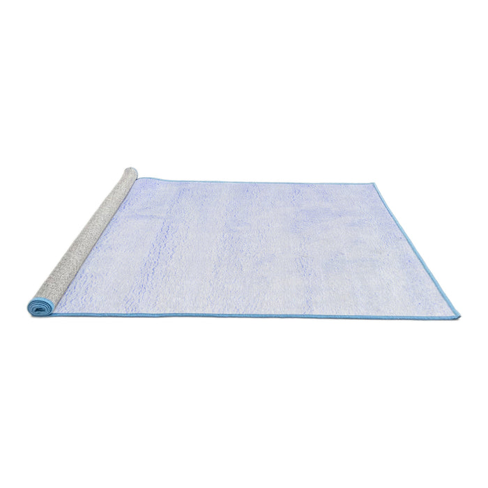 Sideview of Machine Washable Solid Blue Modern Rug, wshcon1011blu