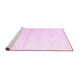 Sideview of Machine Washable Solid Pink Modern Rug, wshcon1011pnk