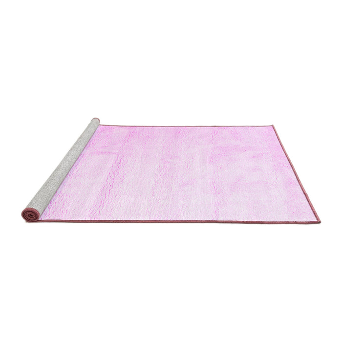 Sideview of Machine Washable Solid Pink Modern Rug, wshcon1011pnk