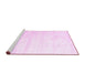 Sideview of Machine Washable Solid Pink Modern Rug, wshcon1011pnk