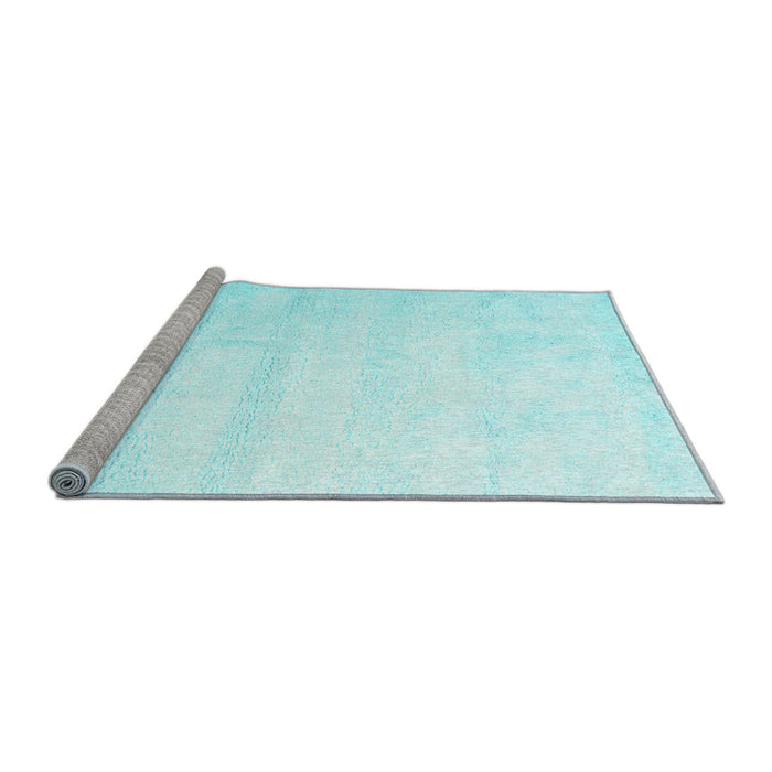 Sideview of Machine Washable Solid Light Blue Modern Rug, wshcon1011lblu