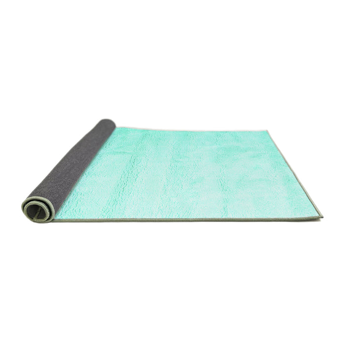 Sideview of Solid Turquoise Modern Rug, con1011turq