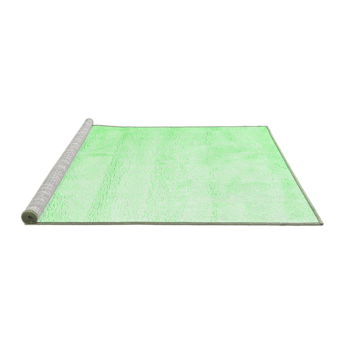 Sideview of Machine Washable Solid Emerald Green Modern Area Rugs, wshcon1011emgrn