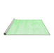 Sideview of Machine Washable Solid Emerald Green Modern Area Rugs, wshcon1011emgrn