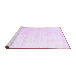 Sideview of Machine Washable Solid Purple Modern Area Rugs, wshcon1011pur
