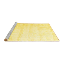 Sideview of Machine Washable Solid Yellow Modern Rug, wshcon1011yw