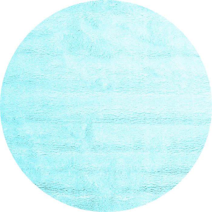 Round Machine Washable Solid Light Blue Modern Rug, wshcon1011lblu