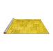 Sideview of Machine Washable Patchwork Yellow Transitional Rug, wshcon1012yw