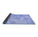 Sideview of Patchwork Blue Transitional Rug, con1012blu