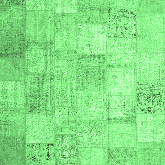 Patchwork Emerald Green Transitional Rug, con1012emgrn