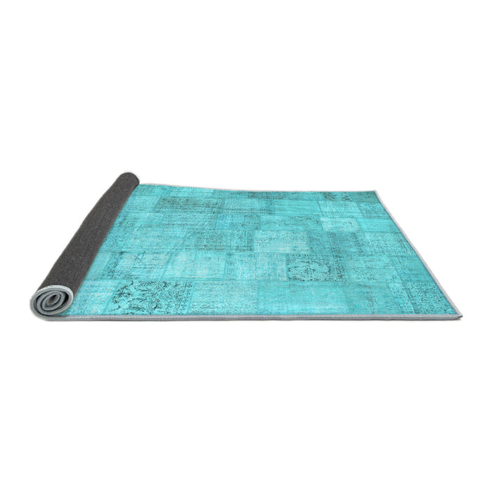 Sideview of Patchwork Light Blue Transitional Rug, con1012lblu