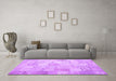 Machine Washable Patchwork Purple Transitional Area Rugs in a Living Room, wshcon1012pur