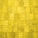 Square Machine Washable Patchwork Yellow Transitional Rug, wshcon1012yw