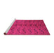 Sideview of Machine Washable Abstract Pink Contemporary Rug, wshcon1013pnk